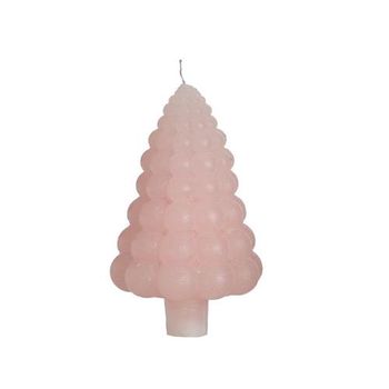 Bubble tree candle h.12 Ø7 cm white pink
