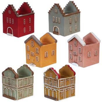 Pot Houses of Colour Curacao 6 assortie  l. 8,6 w.8 h.10 ,5cm