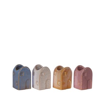 Flowervase houses Valarta small l.4 w.4 h.6,5cm 4ass. color