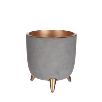 Pot Rianne Ø12 h.13 cm op voetjes gray copper