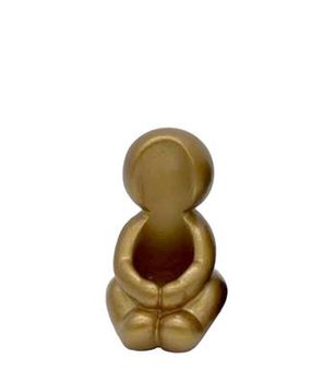 Hug candle holder L.6xW.5xH.8 cm gold - cement