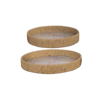 S/2 Tray Tortuguero Ø34/39 H6cm Natural