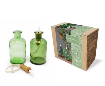 With love, giftbox Riga 2 fles met led-lont groen