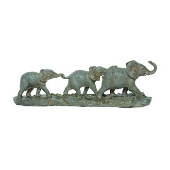 Deco Baby Elephants Walking 28x7x9cm Grey