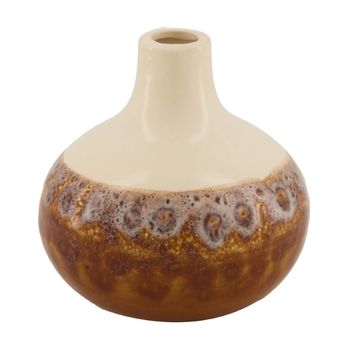 Vase Keramik Ø12.5x12cm Braun