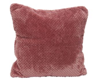 Cushion polyester diamond flannel velvet pink L45 W45 H12 cm