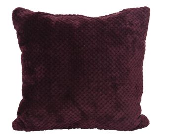 Cushion polyester diamond flannel burgundy L45 W45 H12 cm