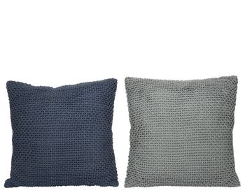 Cushion cotton 2 colors assorted L45 W45 H8 cm