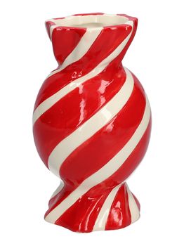 Vase Candy d6.5/8.5xh15 red/white swirl