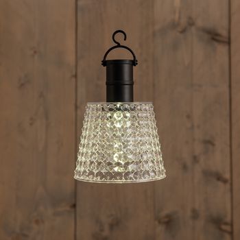 SOLAR HANGLAMP TRANSPARANT 12,5X12,5X16CM 1LED WARM WIT