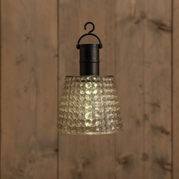 SOLAR HANGLAMP SMOKEY 12,5X12,5X16CM 1LED WARM WIT