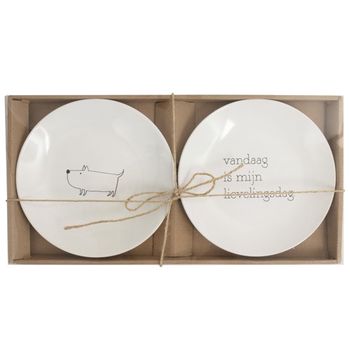 Gusta Bordje ø20cm set 2 Lievelingsdag/Hond