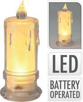 Kaars LED op batterij warm wit 4,5 x 4,5 x 11cm