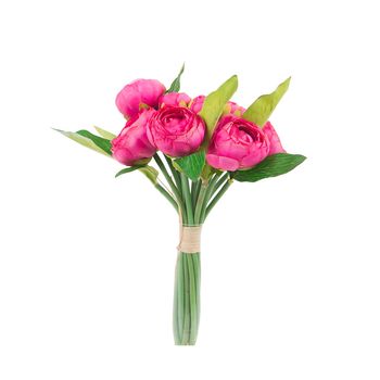 Ranunkelstrauß, 7 Blüten + 3 Knospen, D20 H25cm Rosa