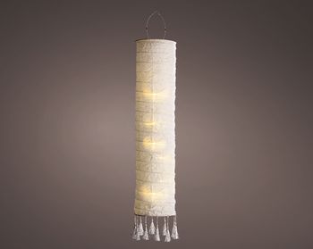 Solar lantern linen Warm white D20 H102cm 8 lamps