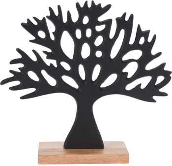 LEVENSBOOM ZWART 27x25x6CM ALUMINIUM+MANGOHOUT
