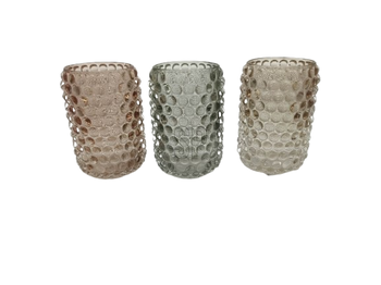 THEELICHTHOUDER D8 H12CM STIPPEN 3 ASSORTIE