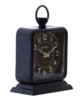 Clock Table Metaal 15x22cm Black