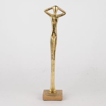 Figur Aluminium H:38cm Gold