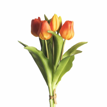 Real Touch Tulip Bundle x5 L31cm Orange