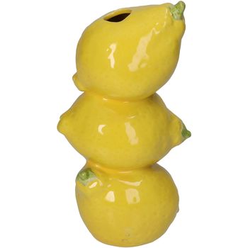 Vase Zitrone Feines Steingut Gelb 10.5x8.5x19.5cm
