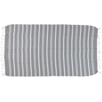 Hammam Towel Stripes Cotton Grey 100x180cm