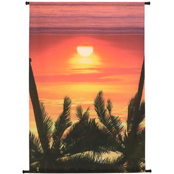 Wandbehang Sonnenuntergang Polyester Orange 105x136cm