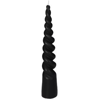 Candle Twisted Cone Wax Black 5.5x5.5x30cm