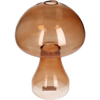 Vase Mushroom Glass Brown 16x16x22cm