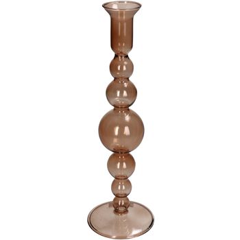 Candle Stick Glass Light-Brown 9x9x29cm