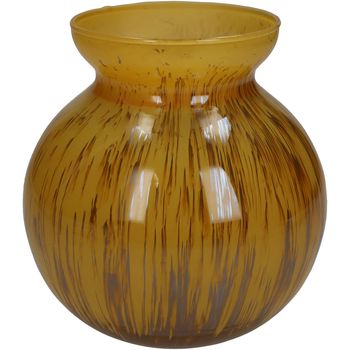 Vase Glass Ochre 15x15x16cm