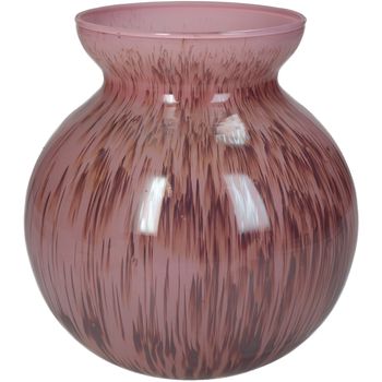 Vase Glass Pink 15x15x16cm
