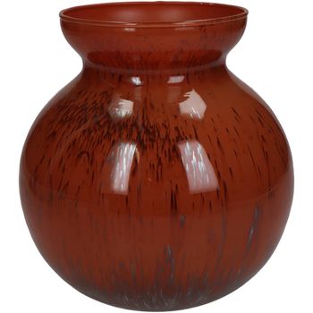Vase Glass Red 15x15x16cm