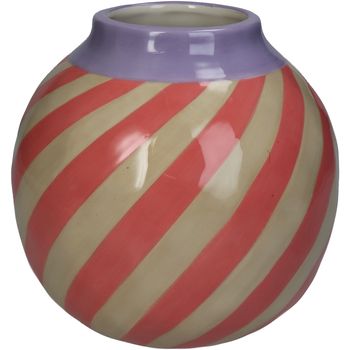 Vase Stripe Dolomite Pink 16x16x15.6cm