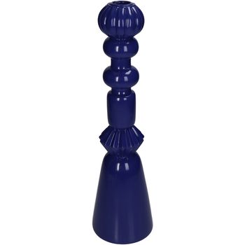 Candle Stick Polyresin Blue 10x10x35cm