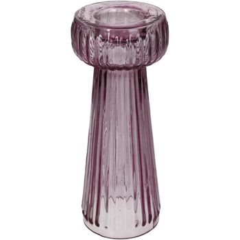 Vase Glass Pink 7.5x7.5x20cm