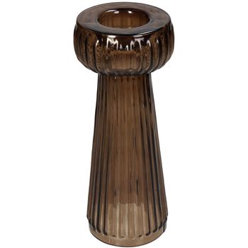 Vase Glass Brown 7.5x7.5x20cm
