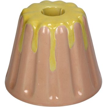 Kerzenständer Pudding Porzellan Pfirsich 11.3x11.3x9cm