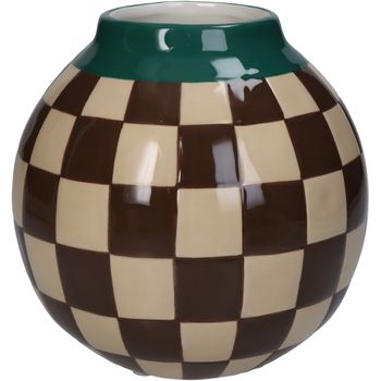 Vase Checker Dolomite Multi 16x16x15.6cm