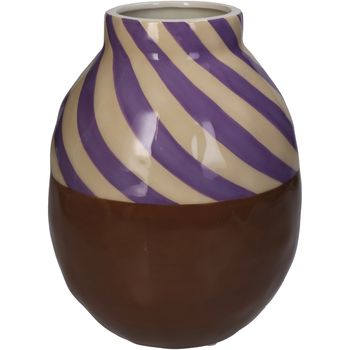 Vase Streifen Dolomit Multi 16x16x20,5cm