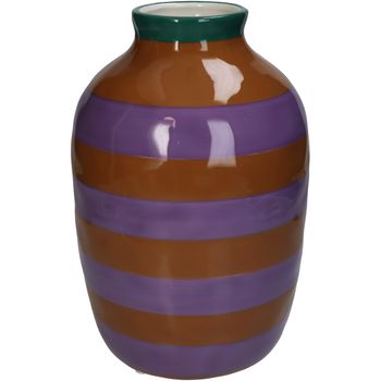 Vase Stripe Dolomite Multi 17.6x17.6x26.4cm