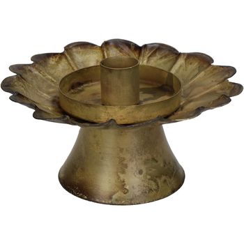 Candle Stick Bronze  Iron 15x15x8cm