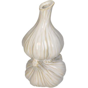 Vase Garlic Fine Earthenware White 8.6x8.3x16.8cm