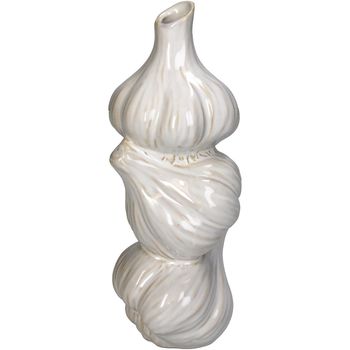 Vase Garlic Fine Earthenware White 9.5x9.2x23.1cm