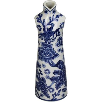 Vase Kleid Porzellan Blau 10x8x31cm