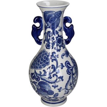 Vase Porcelain Blue 17.5x17.5x36cm