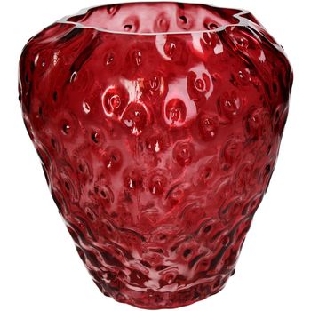 Vase Strawberry Glass Red 19x18.5x20cm