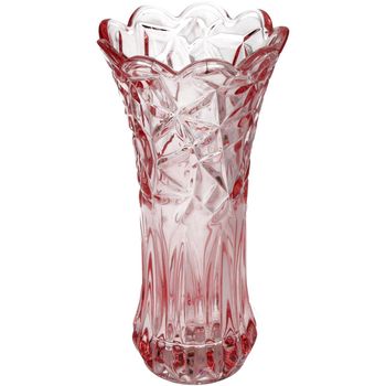 Vase Glass Pink 10x10x19.5cm