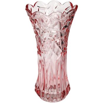 Vase Glass Pink 14.5x14.5x28.5cm