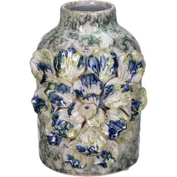 Vase Steingut Blau 14x13x18,5cm
